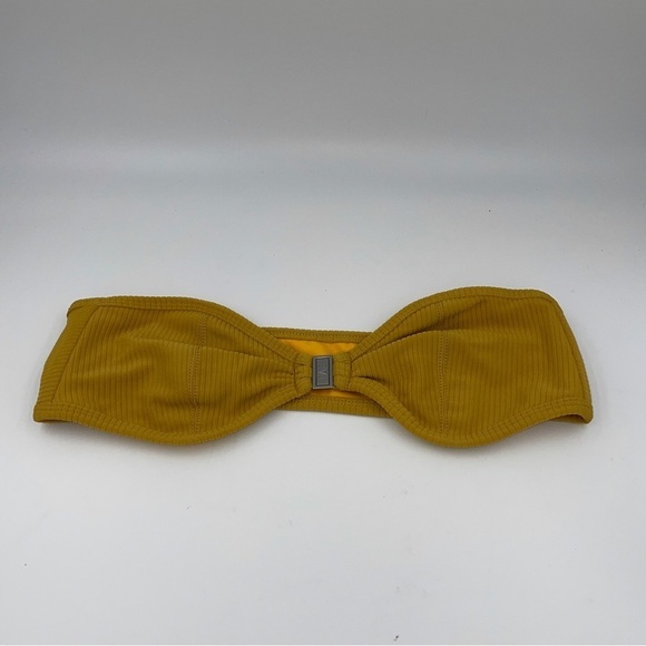 NWOT Fae tallara ribbed bandeau bikini top gold yellow 12952 - Picture 2 of 6